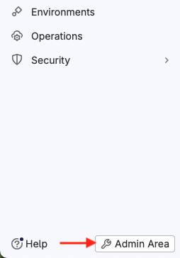 The Admin area button.